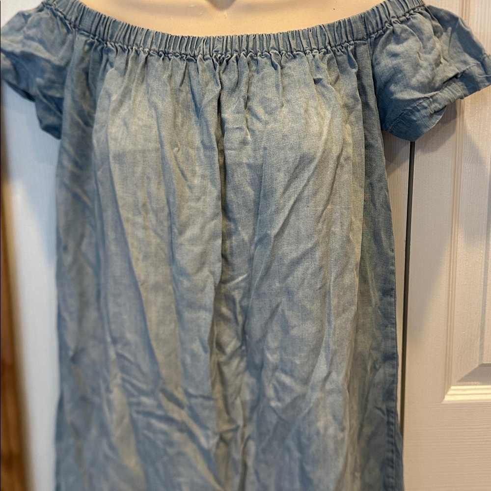 Women's Off-Shoulder Blue Dress